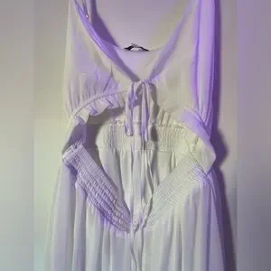 Fashion Nova | Dresses | White Cut Out Angel Dress Fashion Nova M | Poshmark
